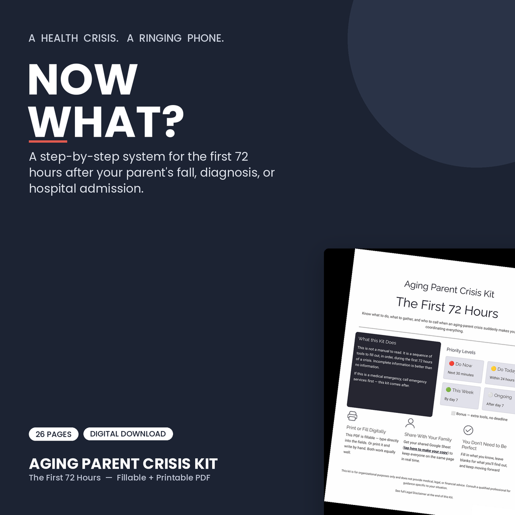 Aging Parent Crisis Kit: The First 72 Hours